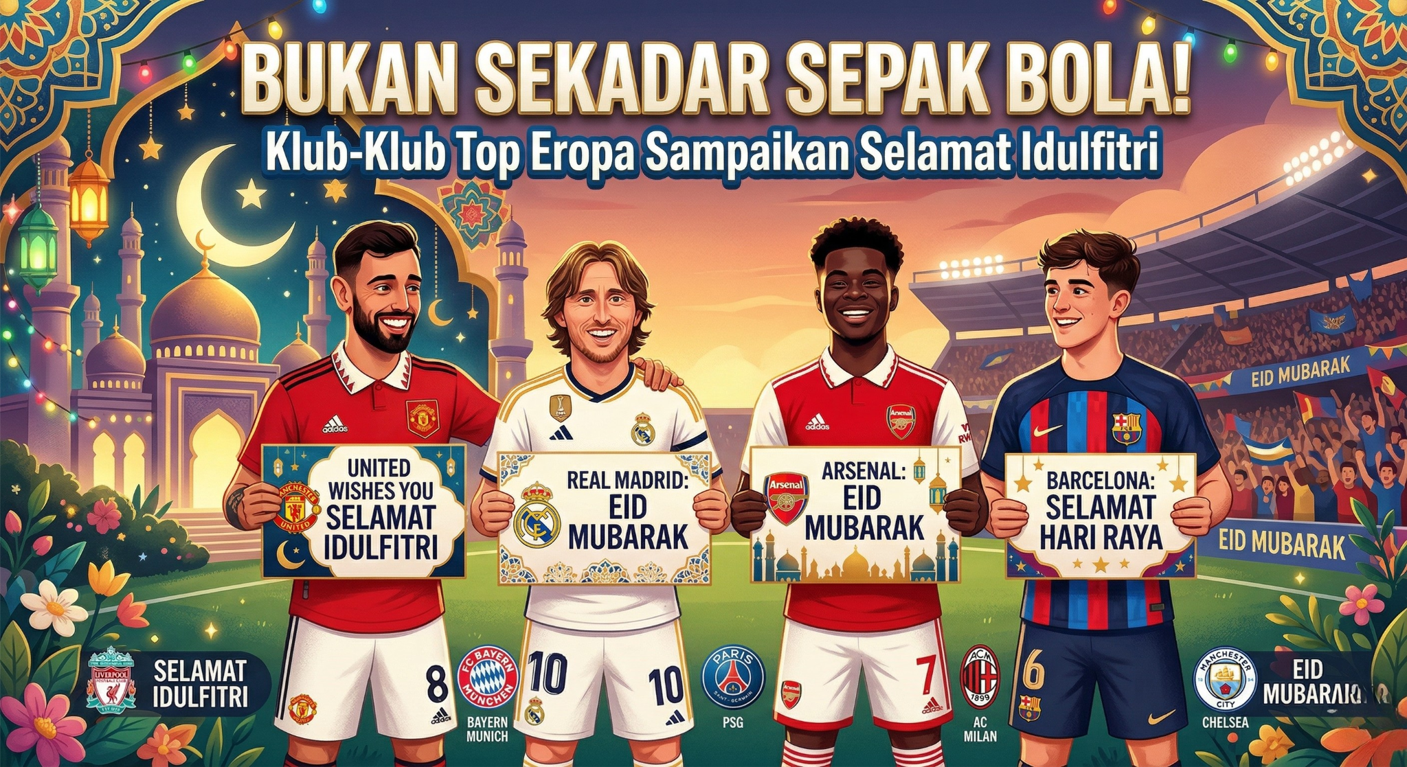 Bukan Sekadar Sepak Bola! Klub-Klub Top Eropa Sampaikan Selamat Idulfitri