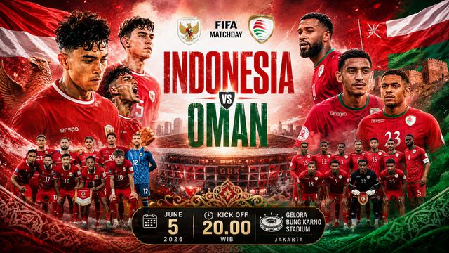 Jadwal Timnas Indonesia vs Oman di FIFA Matchday